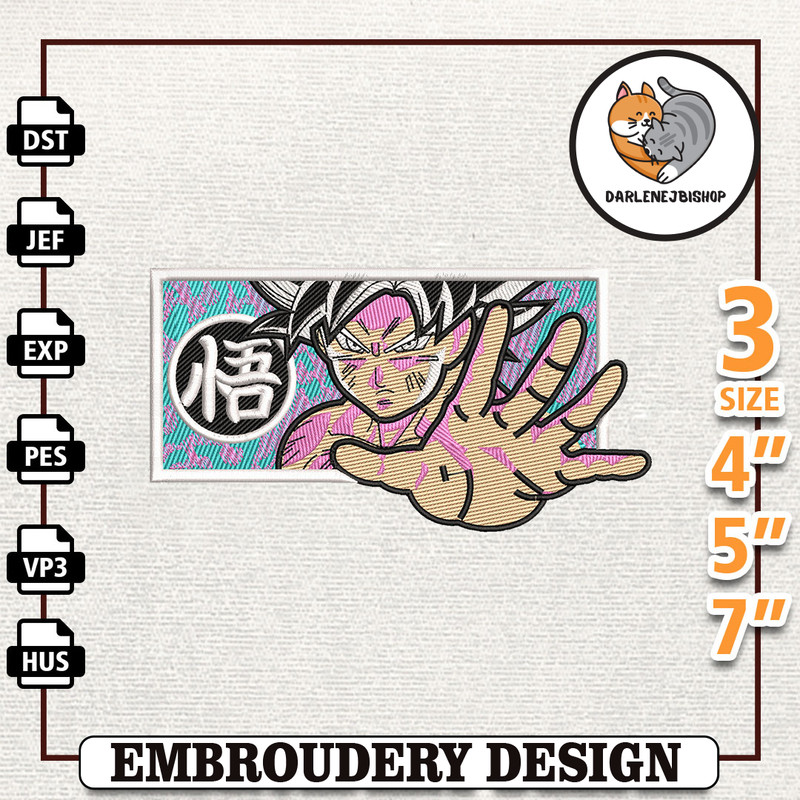 Goku Anime Design, Anime Embroidery Design, Anime Machine Embroidery Design, Gift For Anime Fan, Instant Download.jpg
