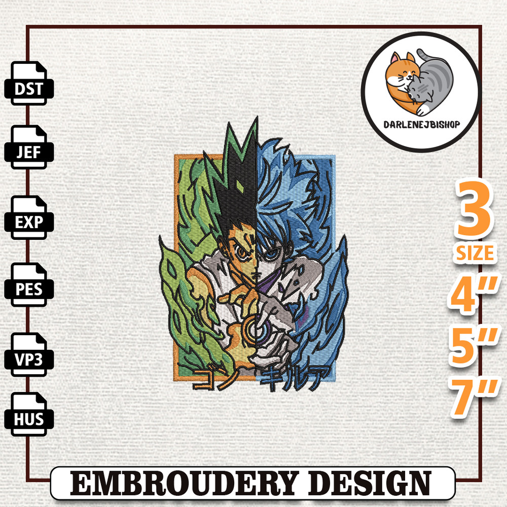 Gon Hunter x Hunter , Anime Embroidery Design, Anime Machine Embroidery Design, Gift For Anime Fan, Instant Download.jpg
