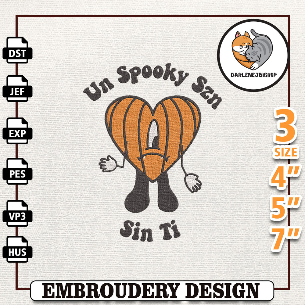 Halloween Bad Bunny Embroidery Design, Bad Bunny Embroidery File, Gift For Bad Bunny Fans, Un Benito, Instant Download 13.jpg