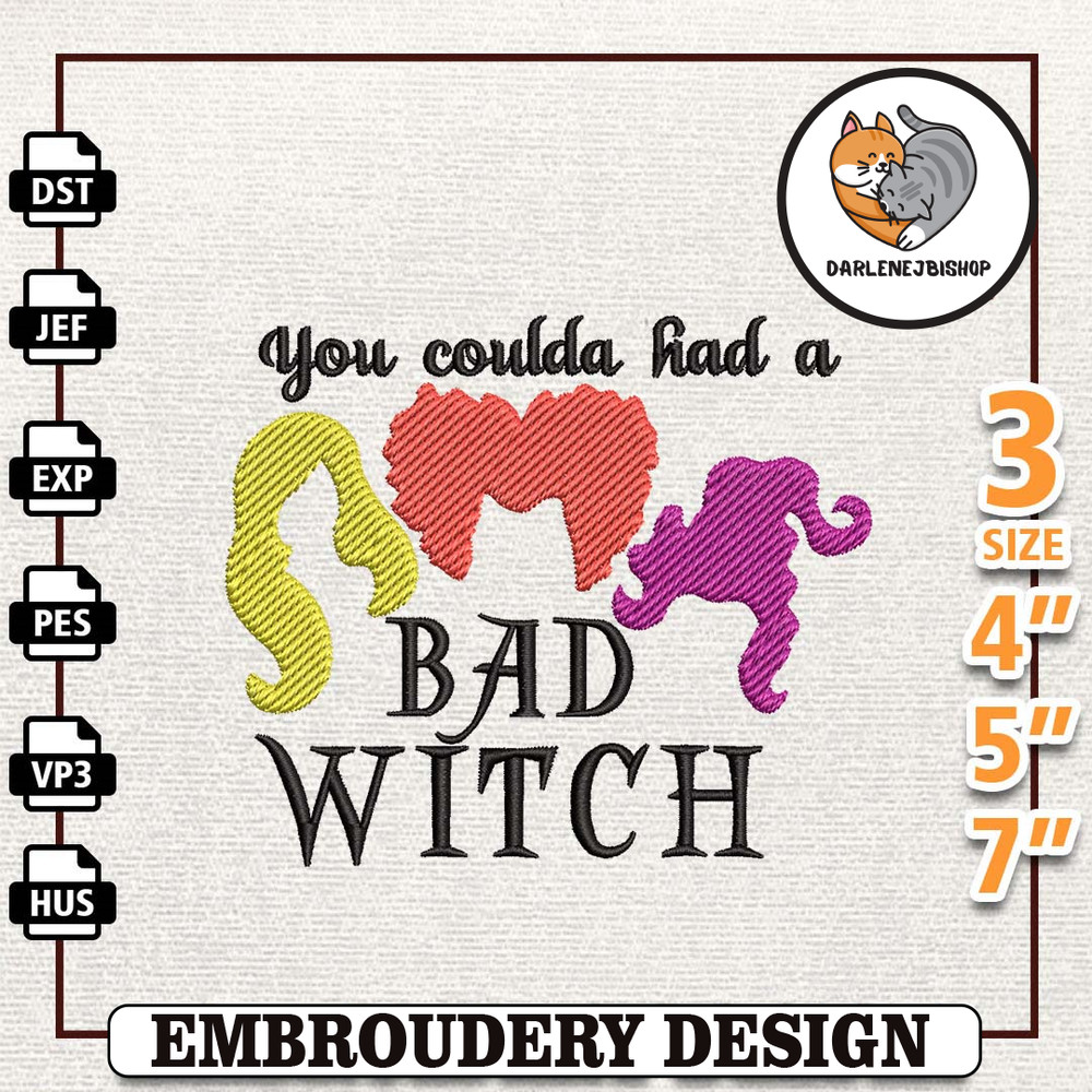 Halloween Witch Characters Craft Embroidery Design, Halloween Embroidery Design, Halloween Witch Sister Embroidery Desig.jpg