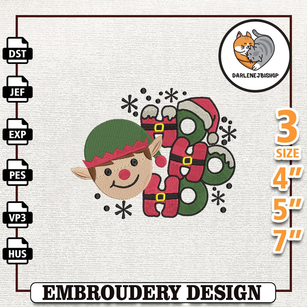 Ho Ho Ho Embroidery Machine Design, Merry And Bright Embroidery Machine Design, Instant Download.jpg