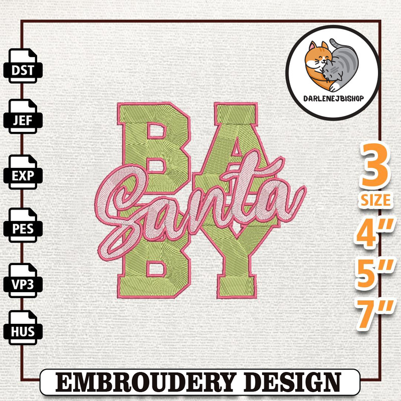 Holly Jolly Embroidery Design, Cute Baby Santa Embroidery Design, Instant Download.jpg