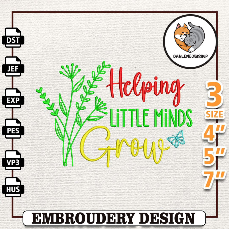 Helping Little Minds Grow Embroidery Designs, Back To School Embroidery Designs, School Life Embroidery, Teacher Day Des.jpg