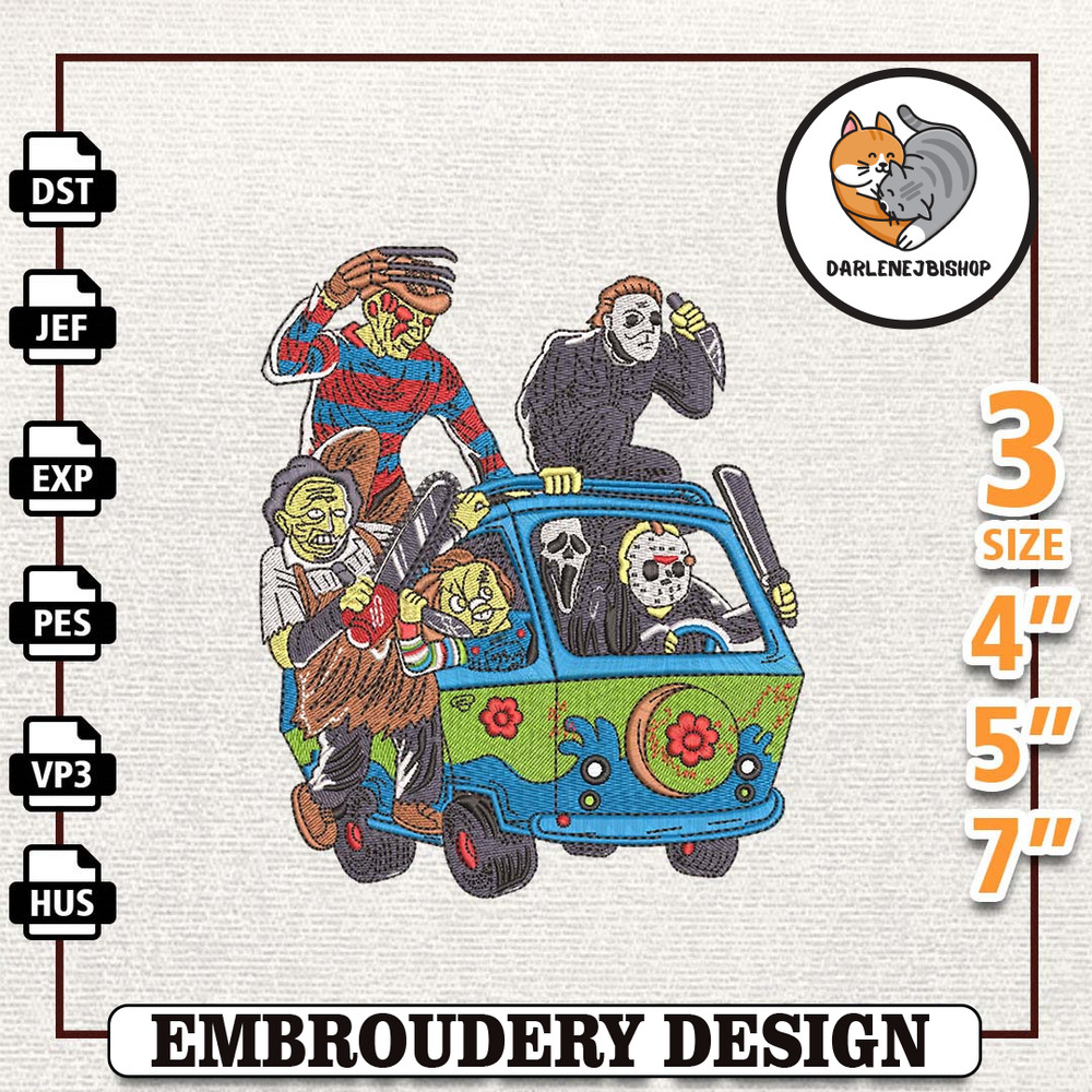 Horror Halloween Embroidery Design, Halloween Friends Craft Embroidery Design, Haloween Squad Embroidery Machine Design,.jpg