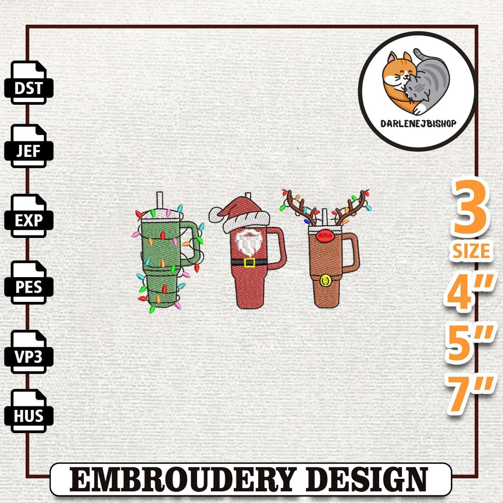 Hot Chocolate Cup Embroidery Machine Design, Christmas 40oz Cup Embroidery Design, Instant Download.jpg