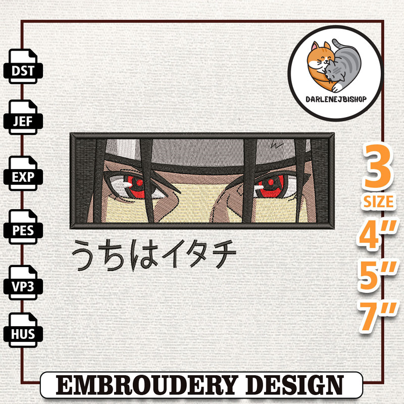 Itachi Anime Design, Anime Embroidery Design, Anime Machine Embroidery Design, Gift For Anime Fan, Instant Download.jpg