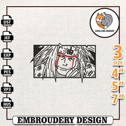 jiraiya anime design, anime embroidery design, anime machine embroidery design, gift for anime fan,embroidery design