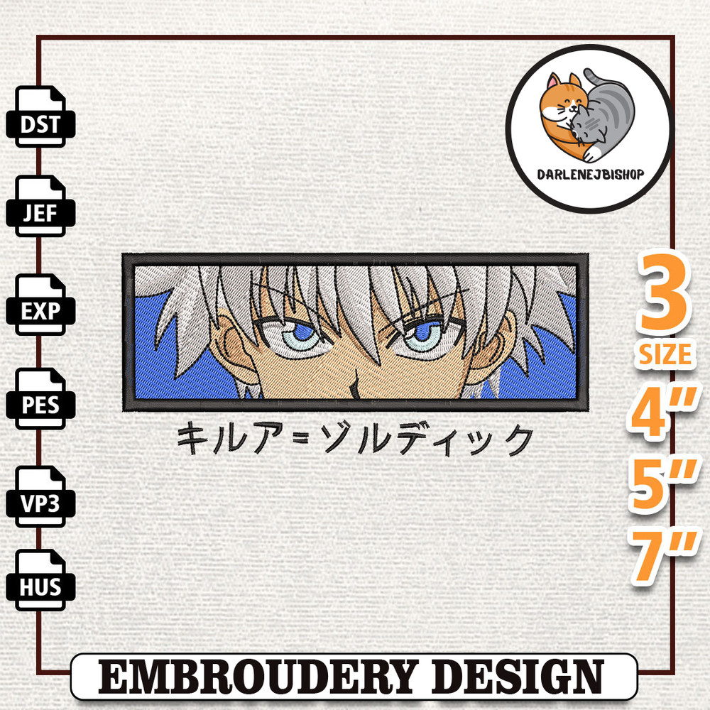 Killua Anime Design, Anime Embroidery Design, Anime Machine Embroidery Design, Gift For Anime Fan, Instant Download.jpg