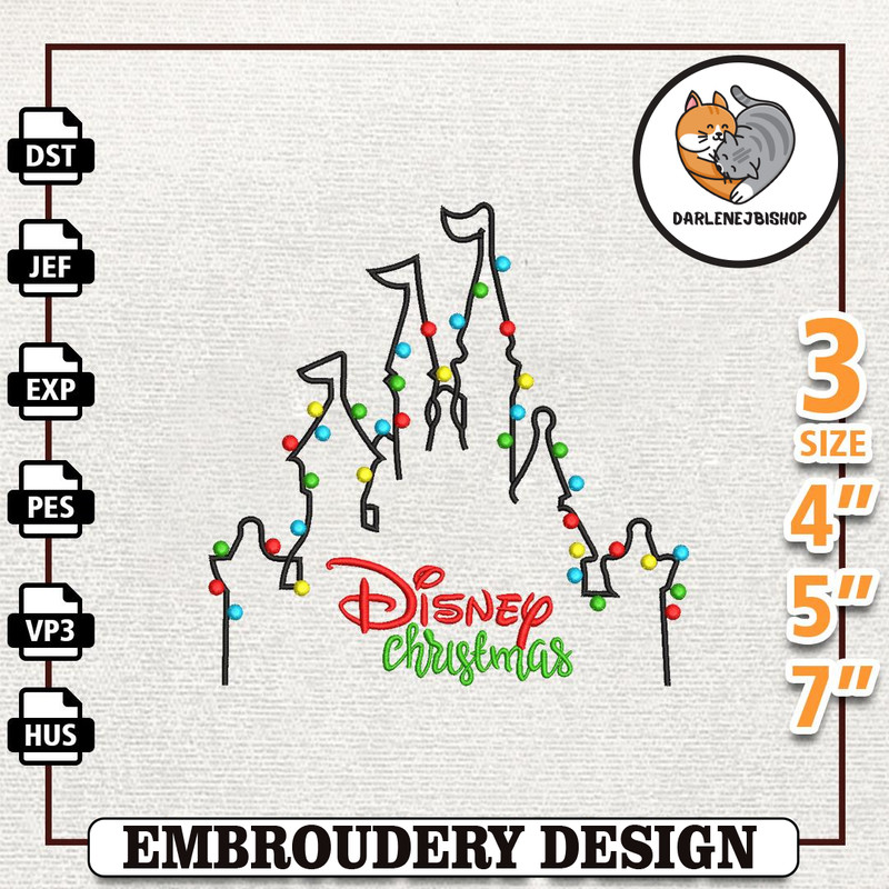 Merry Christmas Embroidery Machine File, Cartoon Mouse Merry Christmas Embroidery Design, Instant Download.jpg