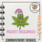 Merry Weedmas Embroidery Design, Retro Pink Christmas Marijuana Embroidery Machine Design, Instant Download.jpg