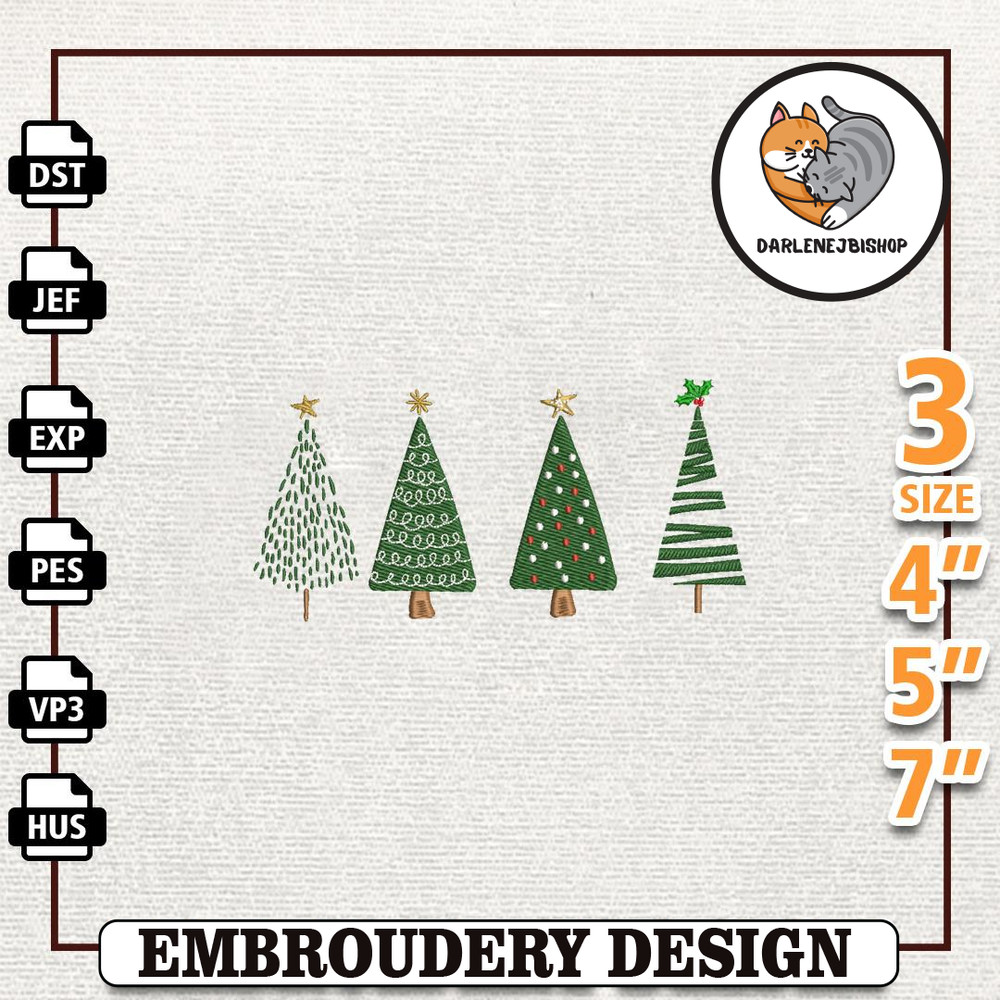 Merry Xmas Embroidery Machine Design, Vintage C Merry Christmashristmas Tree Embroidery Machine Design, Instant Download.jpg