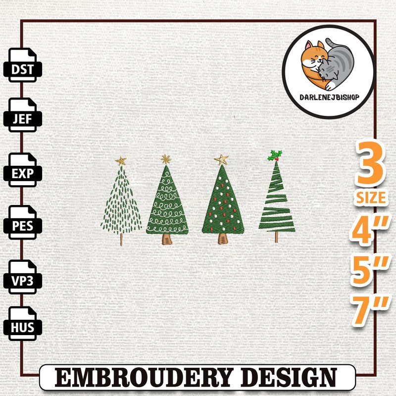 Merry Xmas Embroidery Machine Design, Vintage C Merry Christmashristmas Tree Embroidery Machine Design, Instant Download.jpg
