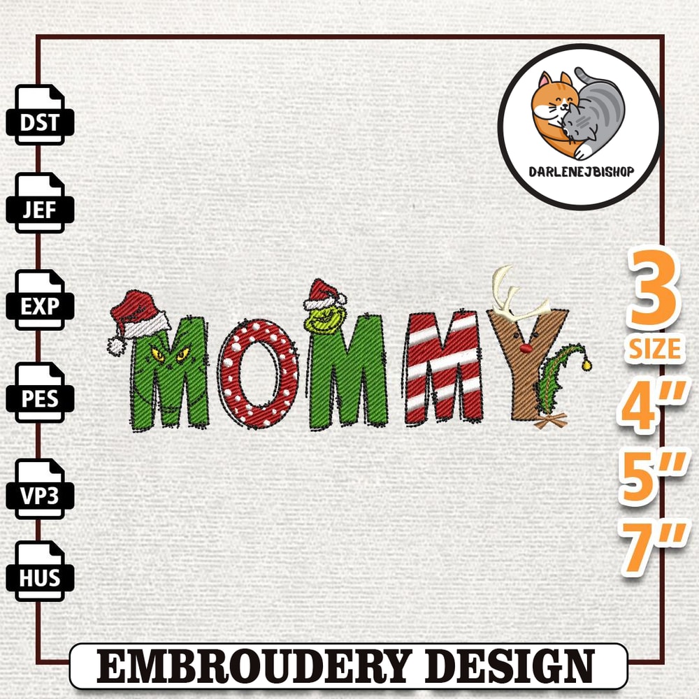 Mommy Christmas Embroidery Machine Design, Tis The Season Embroidery Design, Instant Download.jpg