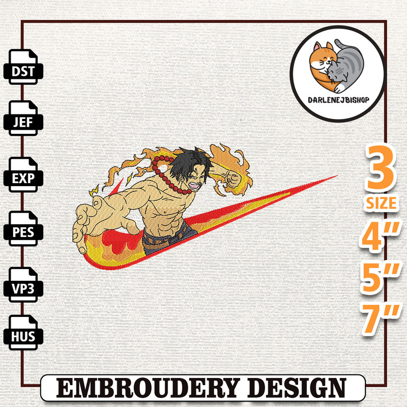 Nike Ace One Piece Embroidery Design, Nike Anime Embroidery Design, Best Anime Embroidery Design, Instant Download.jpg