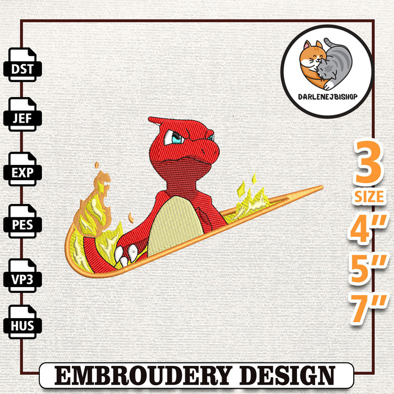 Nike Charizard Anime Embroidery Design, Nike Anime Embroidery Design, Best Anime Embroidery Design, Instant Download.jpg