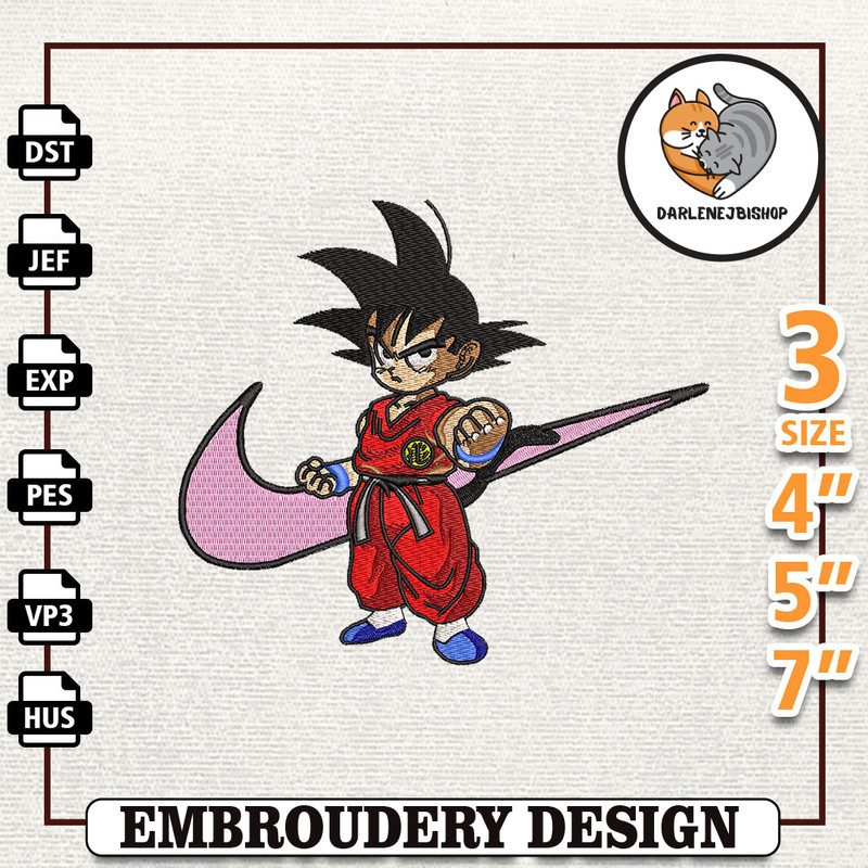 Nike Goku Anime Design, Anime Embroidery Design, Anime Machine Embroidery Design, Gift For Anime Fan, Instant Download 1.jpg