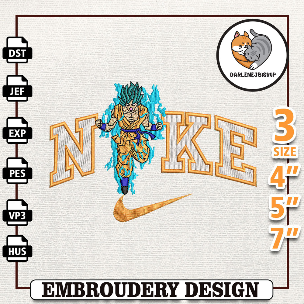Nike Goku Anime Design, Anime Embroidery Design, Anime Machine Embroidery Design, Gift For Anime Fan, Instant Download.jpg
