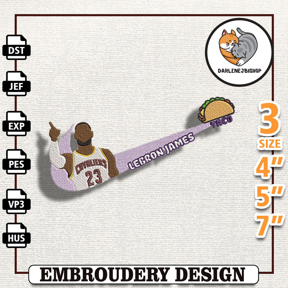 NIKE Lebron Embroidery Design, NBA Basketball Embroidery Design, Machine Embroidery Design, NBA Team, Instant Download 1.jpg