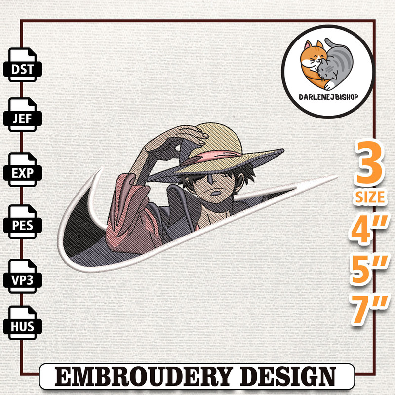 Nike Luffy Anime Embroidery Design, Nike Anime Embroidery Design, Best Anime Embroidery Design, Instant Download.jpg