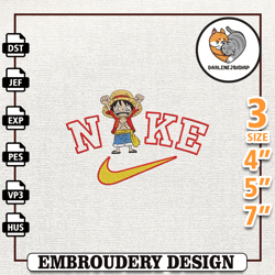 nike luffy one piece embroidery design, nike anime embroidery design, best anime embroidery design,embroidery design