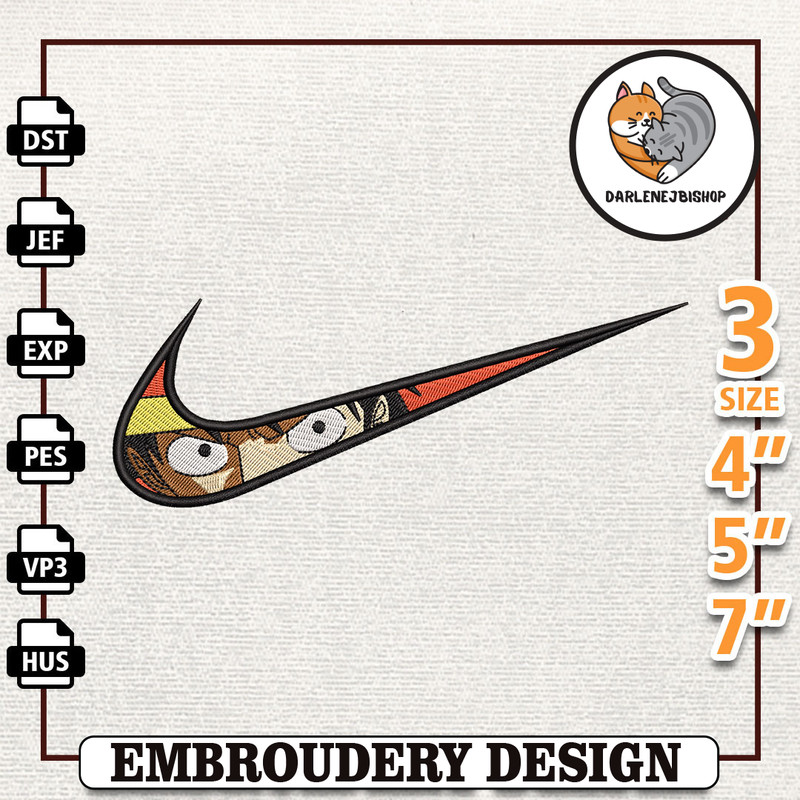 Nike One Piece Anime Embroidery Design, Nike Anime Embroidery Design, Best Anime Embroidery Design, Instant Download.jpg