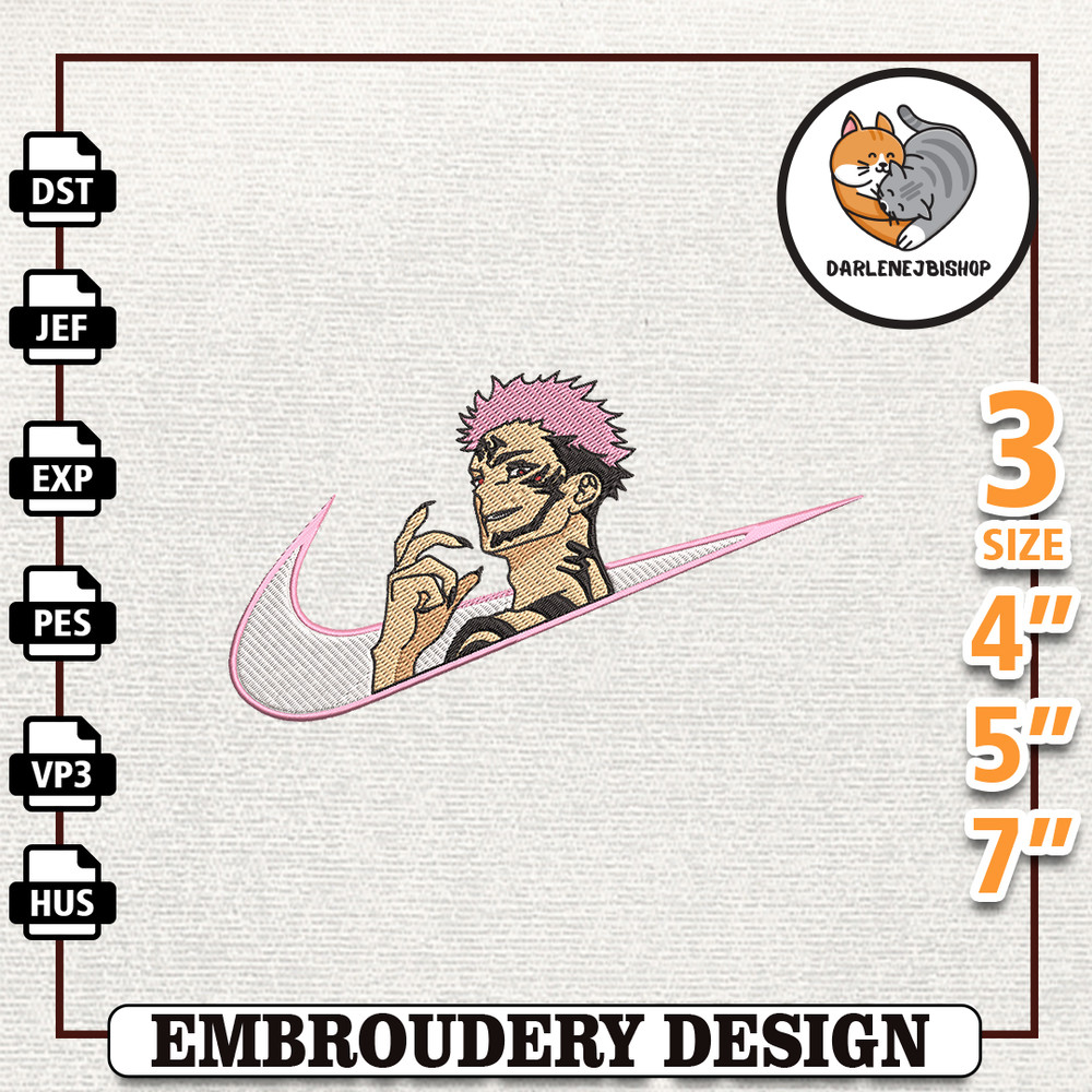 Nike Yuji Itadori Anime Embroidery Design, Nike Anime Embroidery Design, Best Anime Embroidery Design, Instant Download.jpg