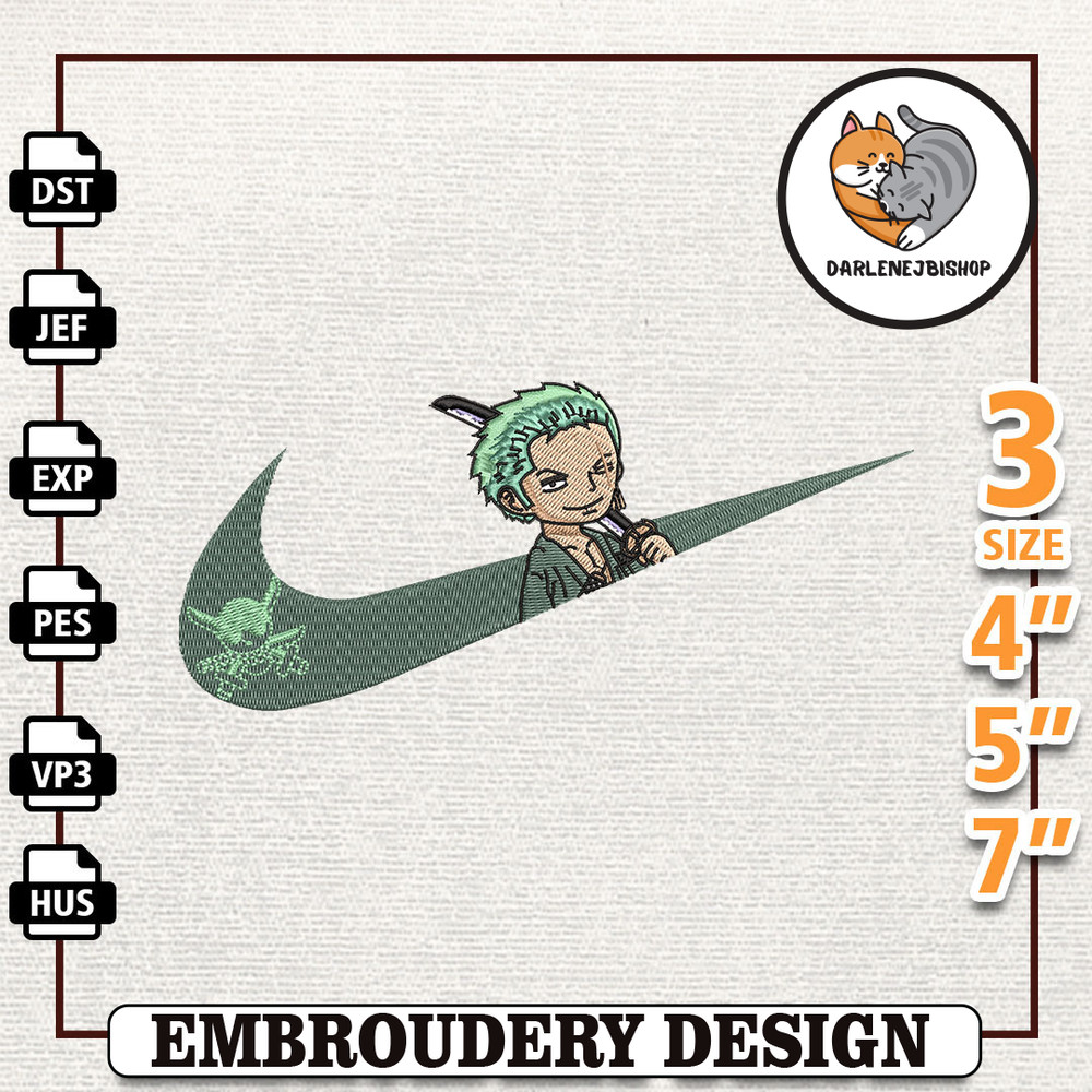 Nike Zoro Anime Embroidery Design, Nike Anime Embroidery Design, Best Anime Embroidery Design, Instant Download 3.jpg