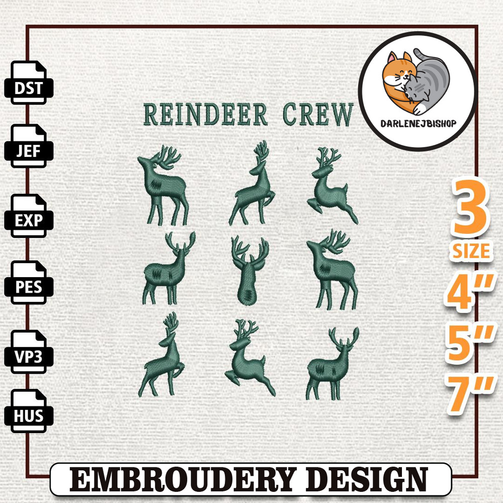 Reindeer Crew Embroidery Machine Design, Christmas 2023 Embroidery Design, Instant Download.jpg