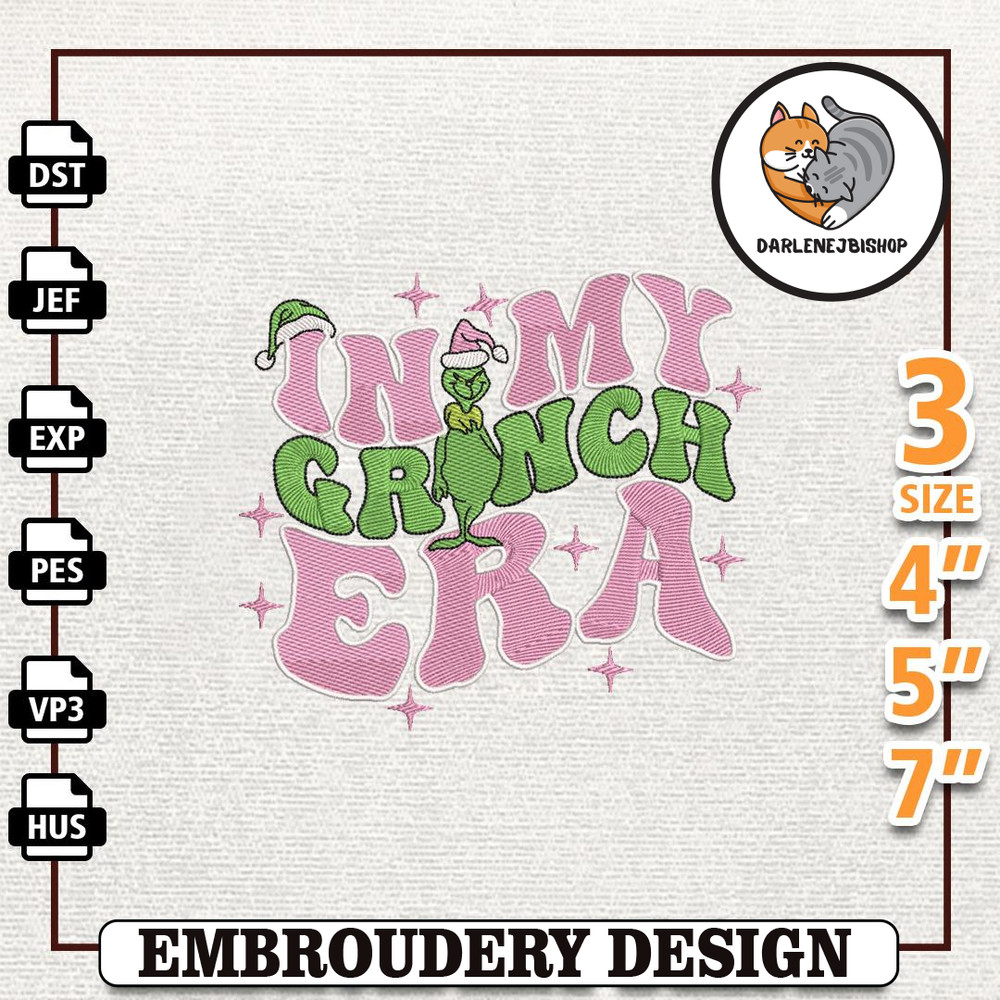 Retro Pink Christmas Embroidery Machine Design, Christmas Green Monster Embroidery Design, In My Pink Era Embroidery Des.jpg