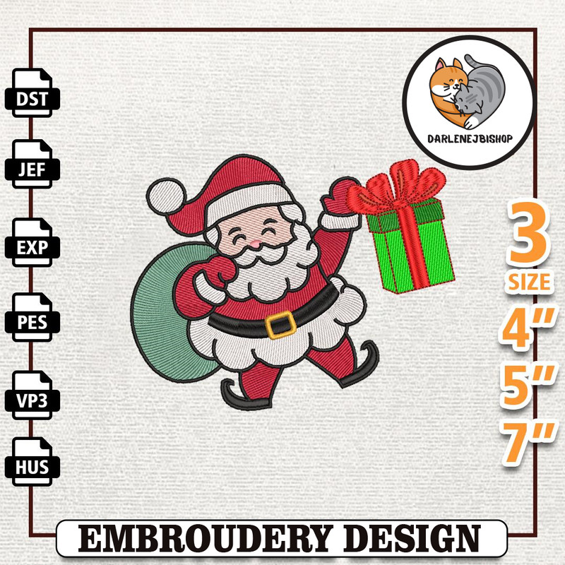Santa Claus Embroidery Design, Christmas Santa Embroidery Machine Design, Instant Download.jpg