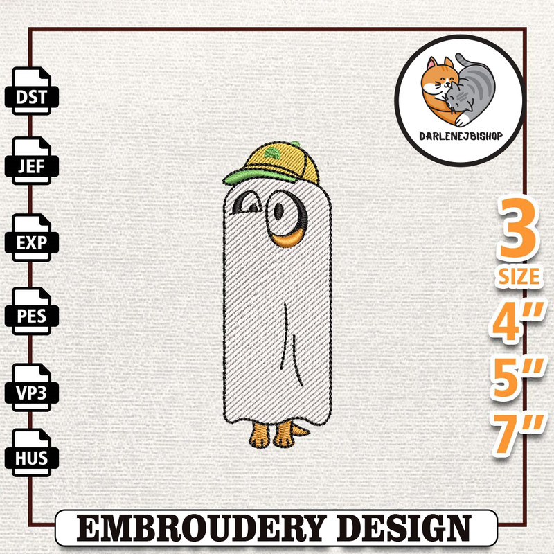 Spooky Bluey Dog Ghost Halloween Embrodiery Design, Cartoon Bluey Dog Embroidery Design, Horror Halloween Embroidery Mac.jpg