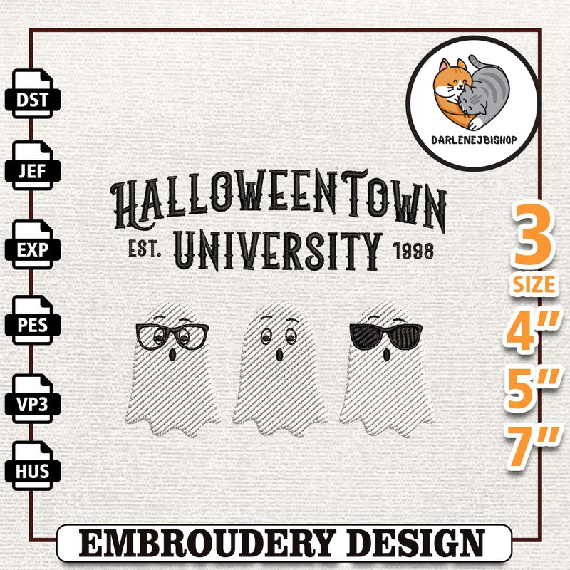 Spooky Halloween Embroidery Design, Instant Download, Halloween Town University Embroidery Design, Hello Spooky Embroide.jpg