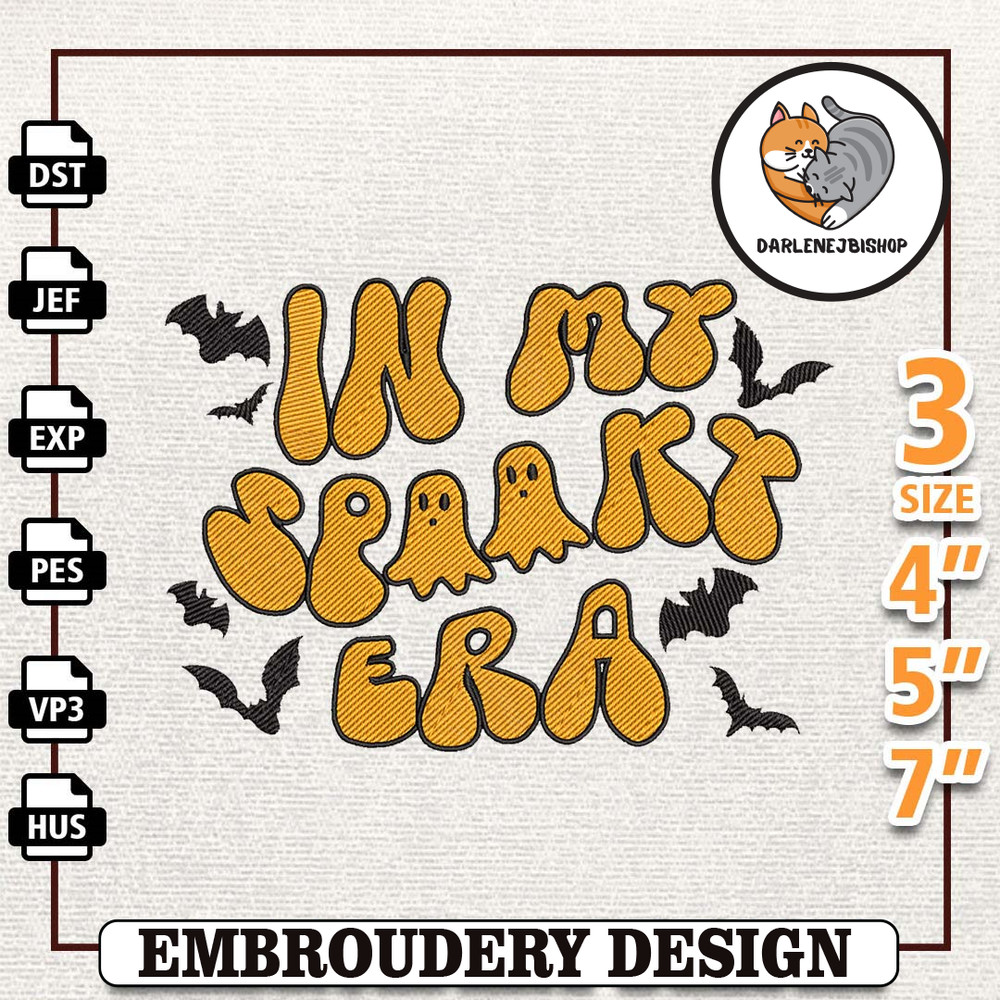 Spooky Halloween Embroidery File, Instant Download, In My Spooky Area Embroidery Design, Stay Pooky Embroidery Machine D.jpg