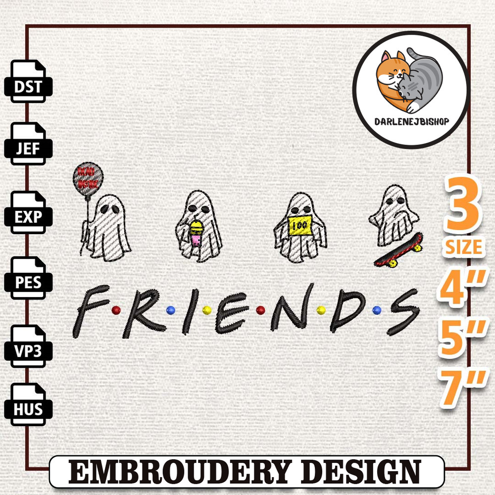 Spooky Halloween Embroidery File, Instant Download, Spooky Friends Embroidery Design, Spooky Season Embroidery Machine D.jpg