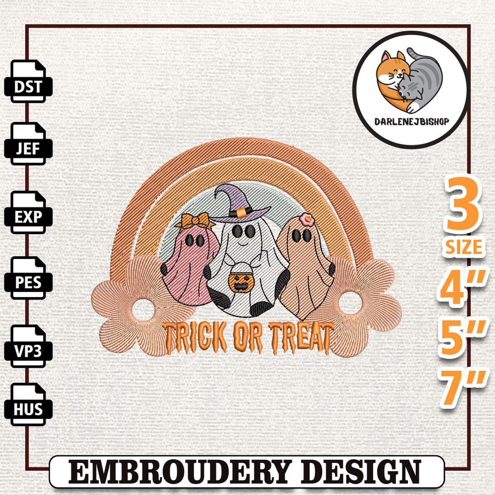 Spooky Halloween Embroidery File, Instant Download, Trick Or Treat Embroidery Machine Design, Stay Spooky Embroidery Des.jpg