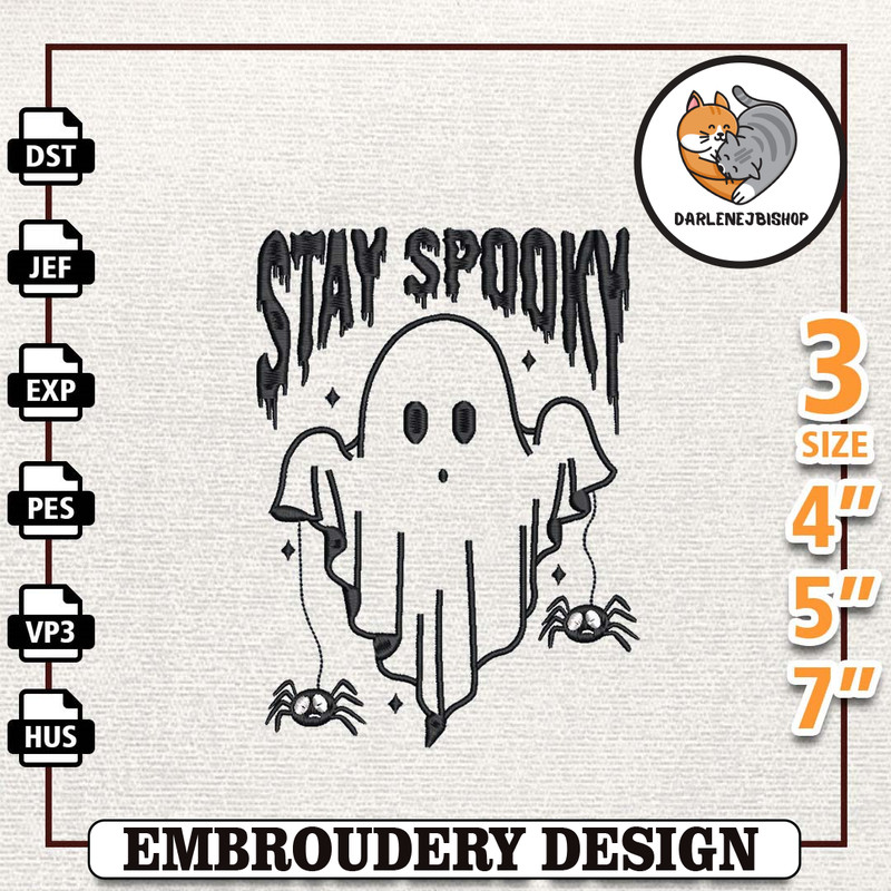 Spooky Season Embroidery File, Instant Download, Stay Spooky Embroidery Design, Spooky Halloween Embroidery Machine Desi.jpg