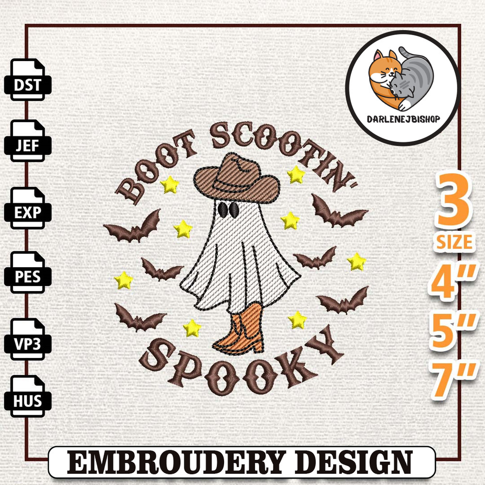 Spooky Vibes Embroidery Design, Howdy Spooky Embroidery File, Spooky Halloween Embroiery Design, Instant Download.jpg