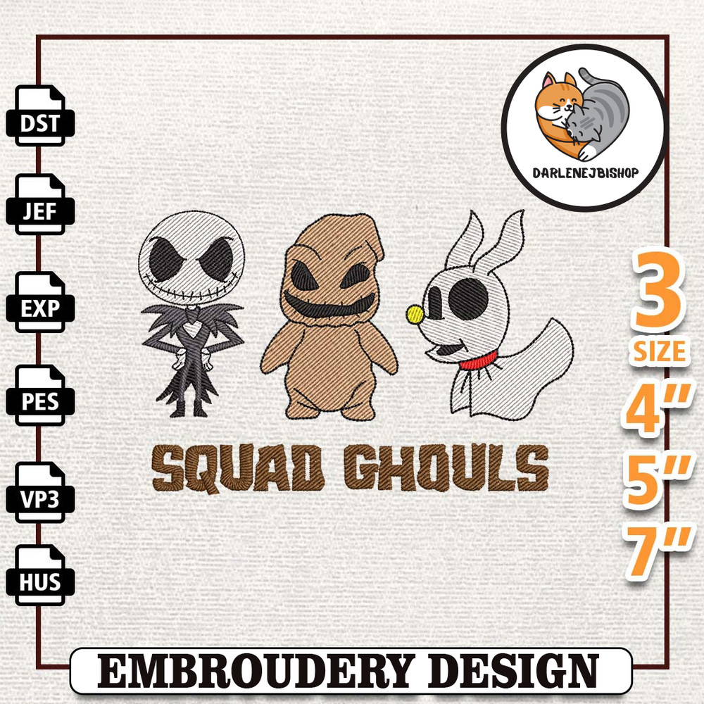 Squad Ghouls Embroidery Design, Horror Movie Characters Embroidery File, Halloween Movie Embroidery Design, Instant Down.jpg
