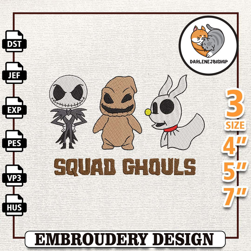 Squad Ghouls Embroidery Design, Horror Movie Characters Embroidery File, Halloween Movie Embroidery Design, Instant Down.jpg