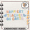 The Happiest Teacher On Earth, Back To School Embroidery Designs, School Life Embroidery, Teacher Day Designs, School E.jpg