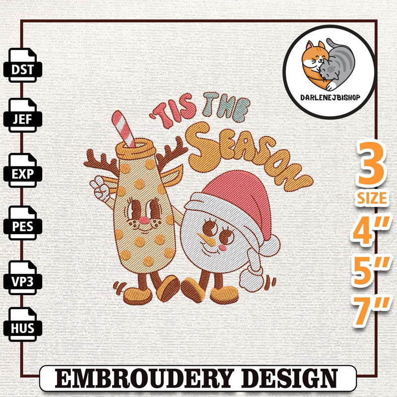 Tis The Season Embroidery Designs, Retro Christmas Embroidery Designs, Merry Christmas Embroidery, Winter Embroidery Fil.jpg