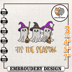 tis the season embroidery, halloween embroidery, retro spooky halloween, happy halloween embroidery,embroidery design, i