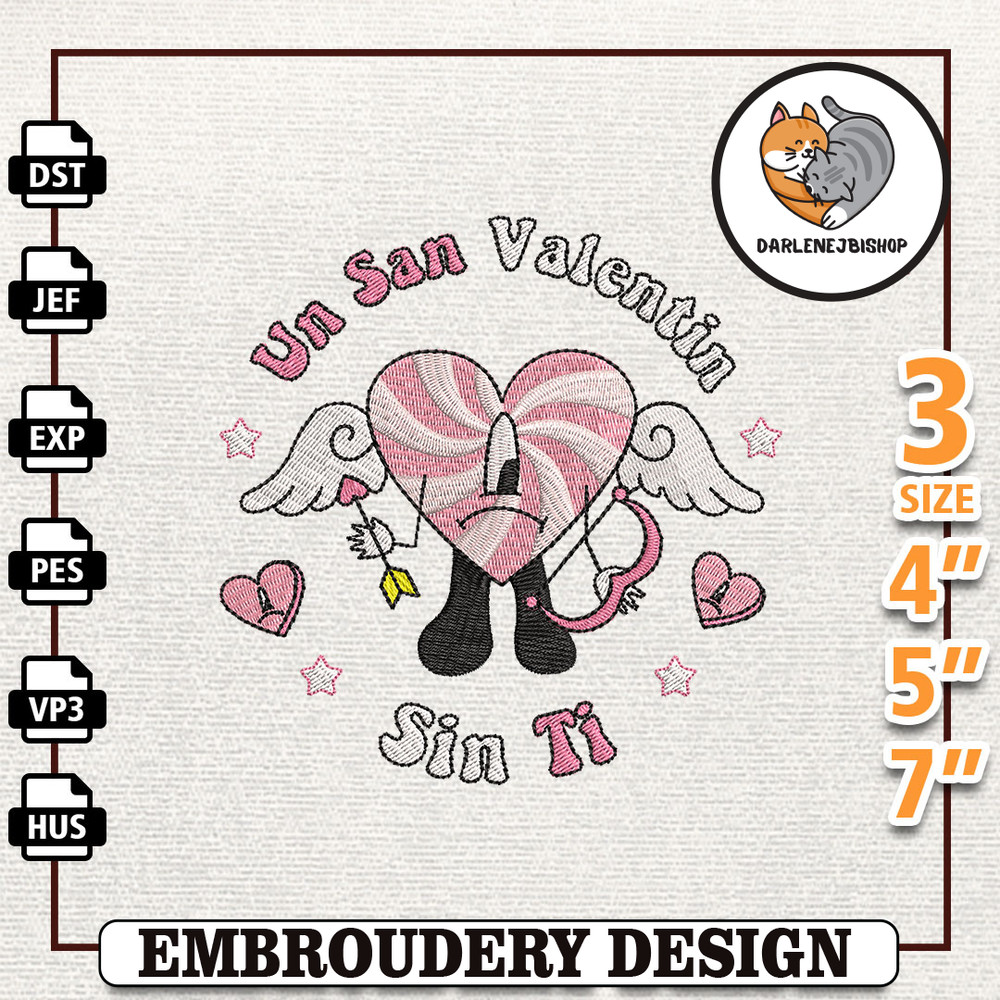 Valentine Bad Bunny Embroidery Design, Bad Bunny Embroidery File, Gift For Bad Bunny Fans, Bad Bunny, Instant Download 21.jpg