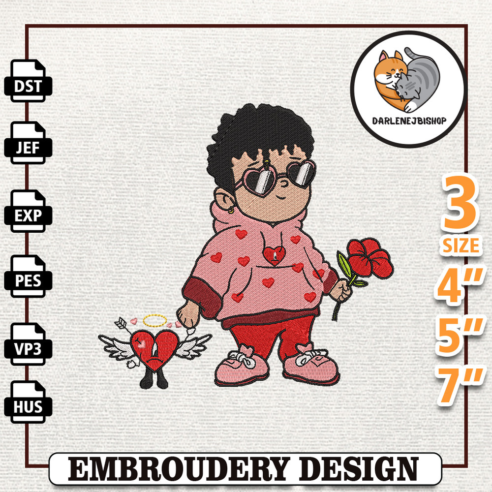 Valentine Bad Bunny Embroidery Design, Bad Bunny Embroidery File, Gift For Bad Bunny Fans, Bad Bunny, Instant Download 29.jpg