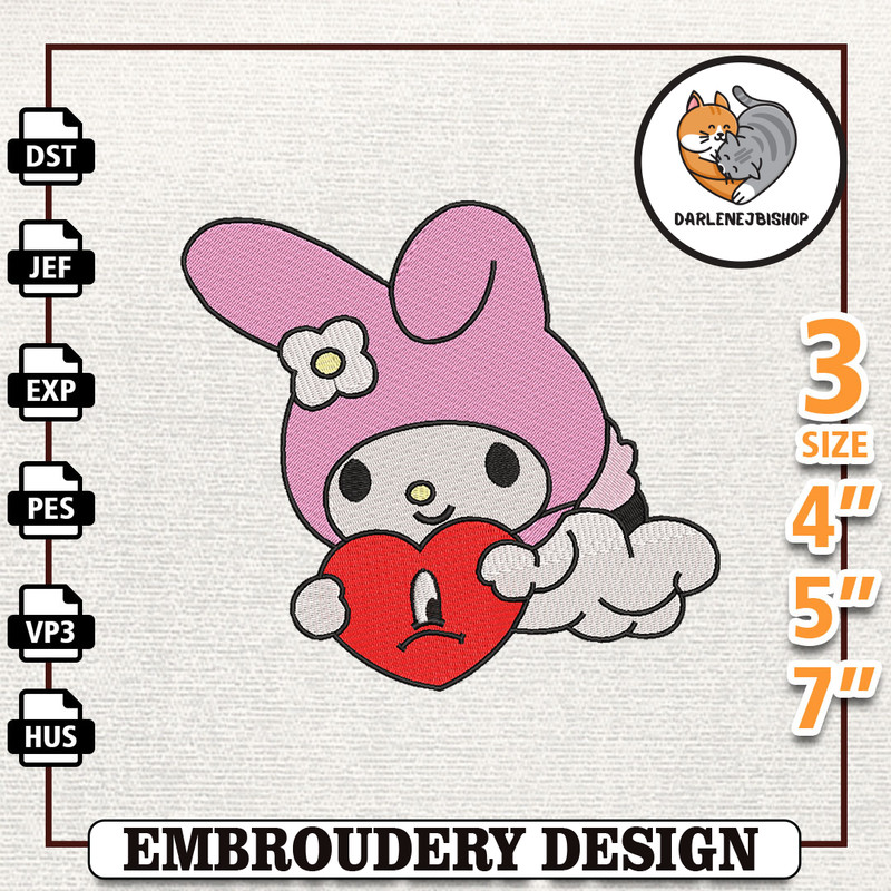 Valentine Bad Bunny Embroidery Design, Bad Bunny Embroidery File, Gift For Bad Bunny Fans, Bad Bunny, Instant Download 7.jpg