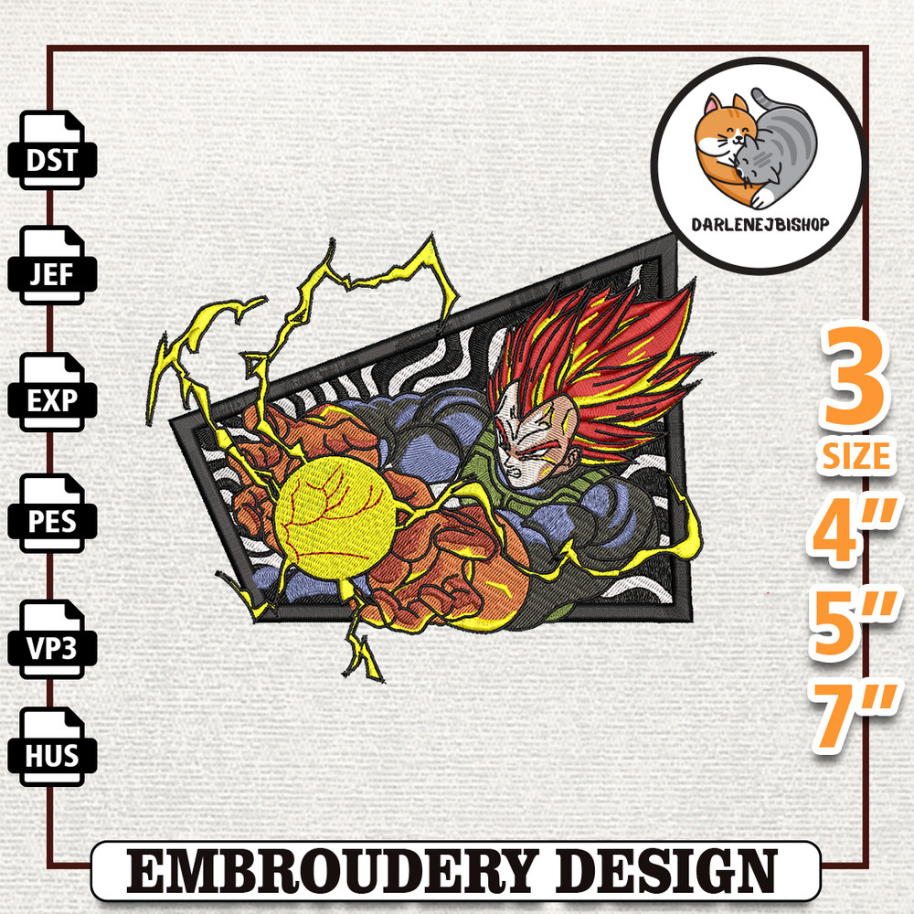 Vegeta Dragon Ball Z, Anime Embroidery Design, Anime Machine Embroidery Design, Gift For Anime Fan, Instant Download.jpg