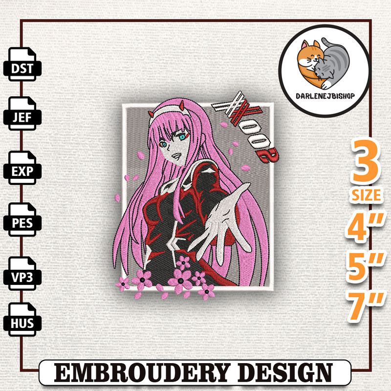 Zero Girl Anime Design, Anime Embroidery Design, Anime Machine Embroidery Design, Gift For Anime Fan, Instant Download.jpg