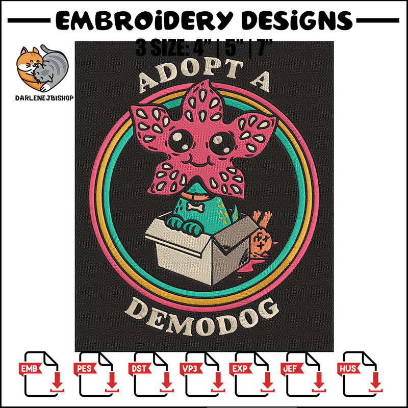 Adpot a demodog Embroidery Design, Demodog Embroidery, Embroidery File, Anime Embroidery, Anime shirt, Digital download.jpg