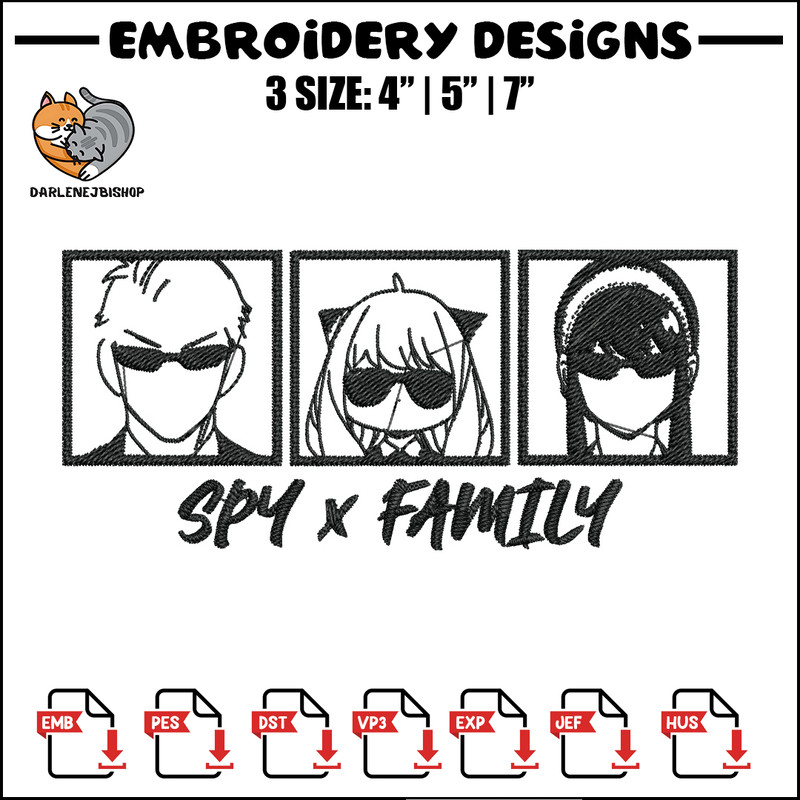 Anya family Embroidery Design, Spy x family Embroidery, Embroidery File, Nike Embroidery, Anime shirt, Digital download.jpg