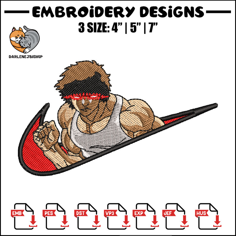 Baki angry face nike embroidery design, Baki embroidery, Nike design, anime design, anime shirt, Digital download.jpg
